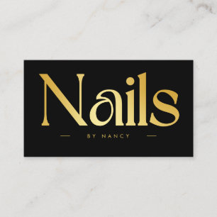 elegant gold nail technician business card