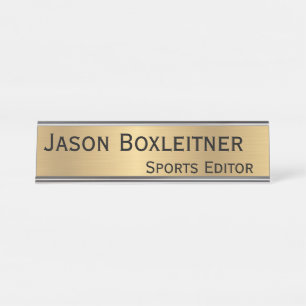 Elegant Gold Name Plate