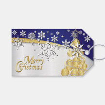 Elegant Gold, Navy Blue and White Christmas