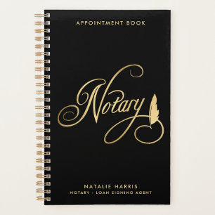 Elegant Gold & Navy Notary Loan Agent   Planner