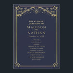 Elegant Gold & Navy Tarot Wedding Programme<br><div class="desc">Elegant and modern wedding design inspired by a tarot card. Design is not real foil. You can customise this further by clicking on the "PERSONALIZE" button. Matching Items in our shop for a complete party theme. For further questions please contact us at ThePaperieGarden@gmail.com</div>