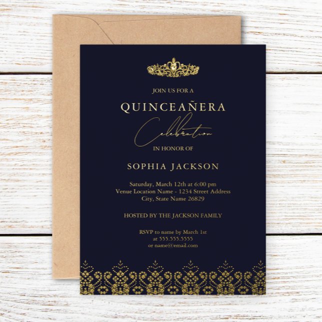 Elegant Gold Navy Tiara Quinceanera (Creator Uploaded)