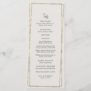 Elegant Gold Neutral Wedding Toasts  Menu
