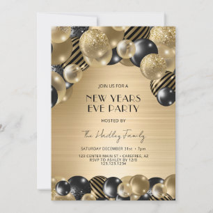 Elegant Gold New Years Eve Invitation