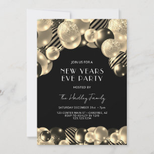 Elegant Gold New Years Eve Invitation