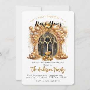 Elegant & Gold New Years Eve Party Invitation