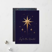 Elegant Gold North Star on Deep Blue Background