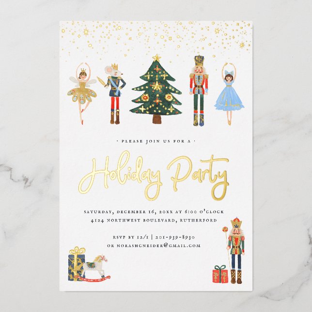 Elegant Gold | Nutcracker Christmas Holiday Party (Front)