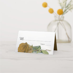 Elegant Gold Ochre Rose Wedding Write-In Place Card