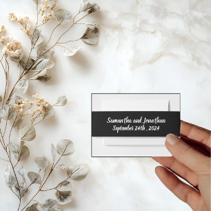 Elegant Gold on Black Wedding Belly Band  Invitation Belly Band