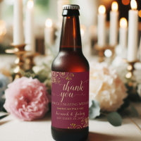 Elegant Gold on Burgundy Maroon Wedding Thank You