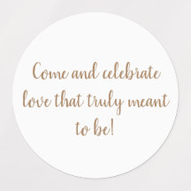 elegant gold on white wedding invitation stickers