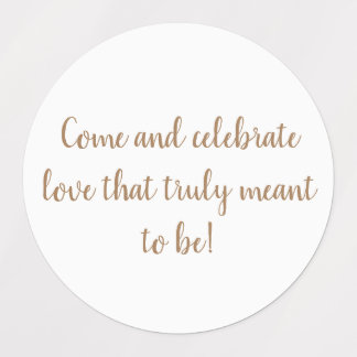 elegant gold on white wedding invitation stickers