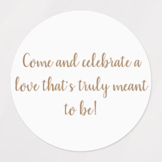 elegant gold on white wedding invitation stickers