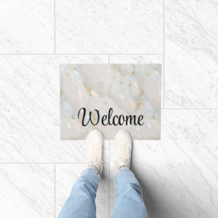 Elegant Gold Opal Gemstone Welcome Doormat