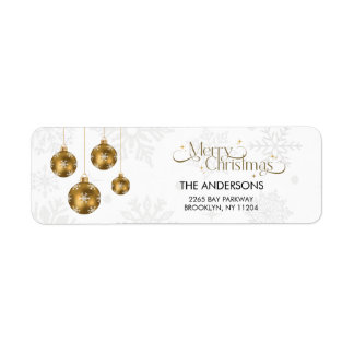 Elegant Gold Ornament Christmas Return Address