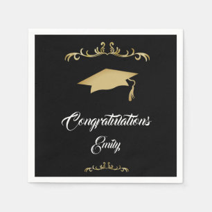 Elegant Gold Ornament Congratulations Graduate  Napkin