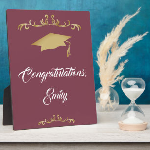 Elegant Gold Ornament Congratulations Graduate Plaque