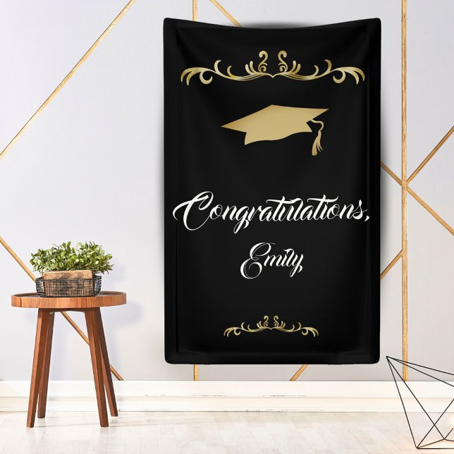 Elegant Gold Ornament Congratulations Graduation Banner (Creator Uploaded)
