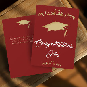 Elegant Gold Ornament Congratulations Graduation Card