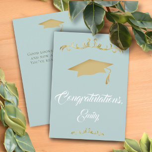 Elegant Gold Ornament Congratulations Graduation Card