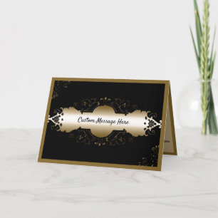 Elegant Gold Ornamental Banner Card