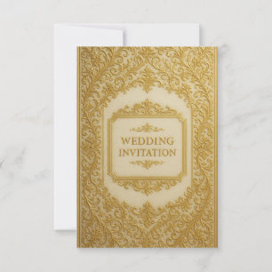 Elegant Gold Ornamental Wedding Invitation
