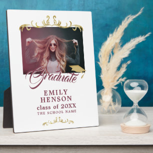 Elegant Gold Ornaments Grad Graduation Photo Plaque