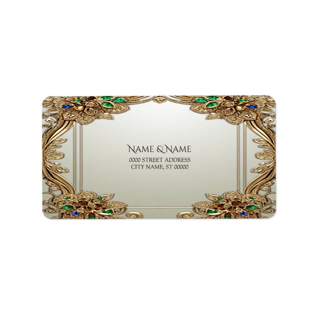 Elegant Gold Ornate Address Label (Front)