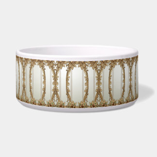 Elegant Gold Ornate Ceramic Pet Bowl