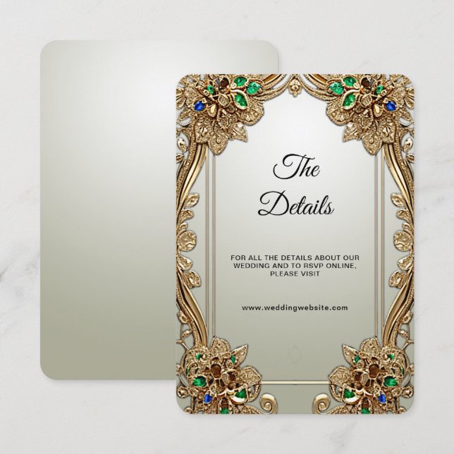 Elegant Gold Ornate Detail Enclosure Card (Front/Back)