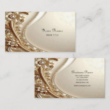 Elegant Gold Ornate Floral Business Card