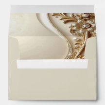 Elegant Gold Ornate Floral Envelope