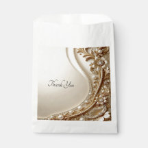 Elegant Gold Ornate Floral Favour Bag
