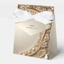 Elegant Gold Ornate Floral Favour Box