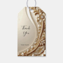 Elegant Gold Ornate Floral Gift Tag