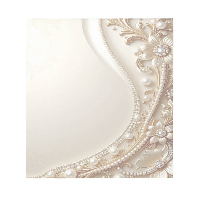 Elegant Gold Ornate Floral Notepad (Front)