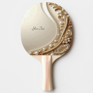 Elegant Gold Ornate Floral Ping Pong Paddle