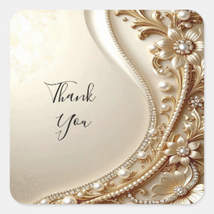 Elegant Gold Ornate Floral Sticker