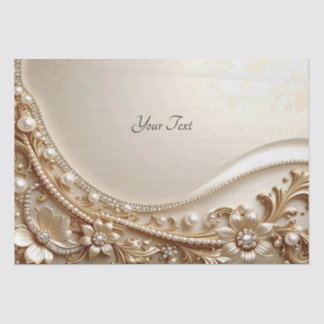 Elegant Gold Ornate Floral Tissue Paper