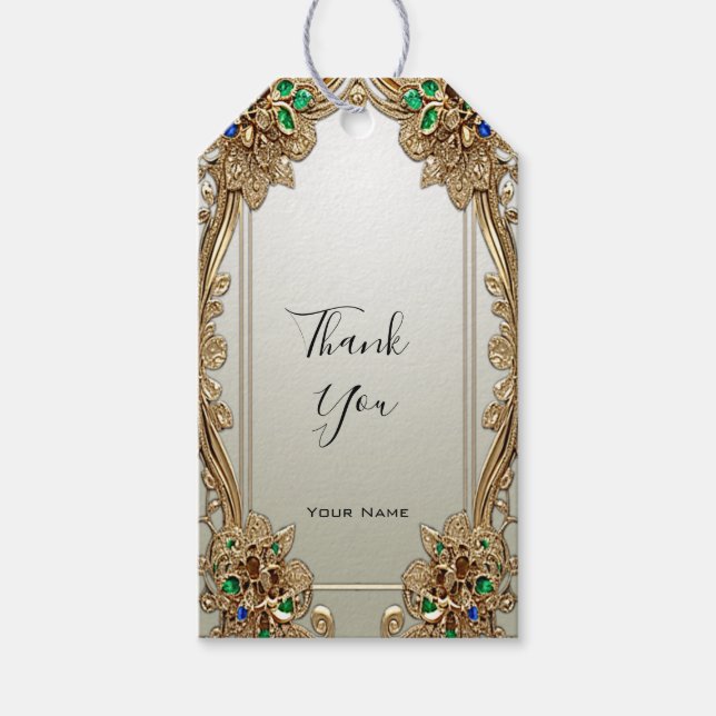 Elegant Gold Ornate Gift Tag (Front)