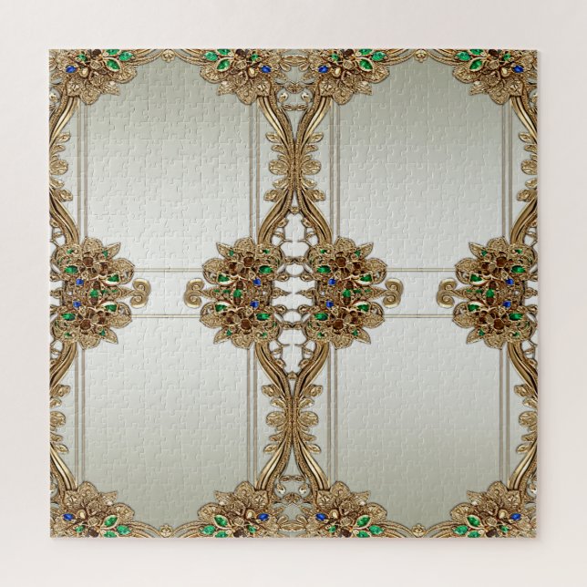 Elegant Gold Ornate Jigsaw Puzzle (Vertical)