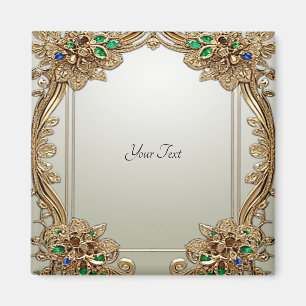 Elegant Gold Ornate Magnet