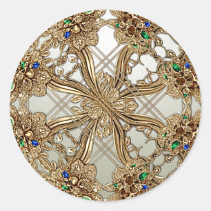 Elegant Gold Ornate Sticker