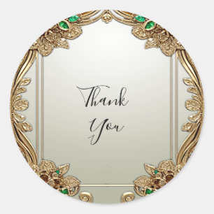 Elegant Gold Ornate Sticker