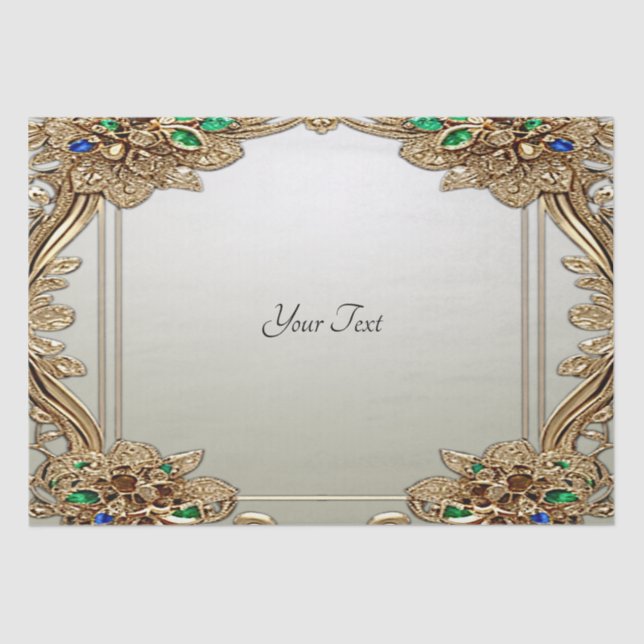 Elegant Gold Ornate Tissue Paper (Front)