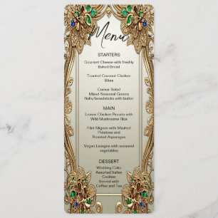 Elegant Gold Ornate Wedding Menu