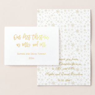 Elegant Gold Our First Christmas Celebration Foil Card