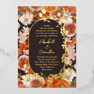 Elegant Gold Oval Frame Midnight Abundance Wedding