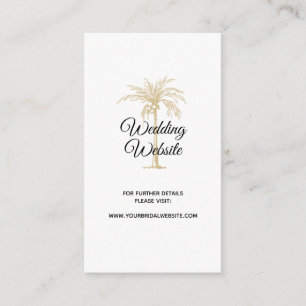 Elegant Gold Palm Tree Wedding Website Enclosure Card
